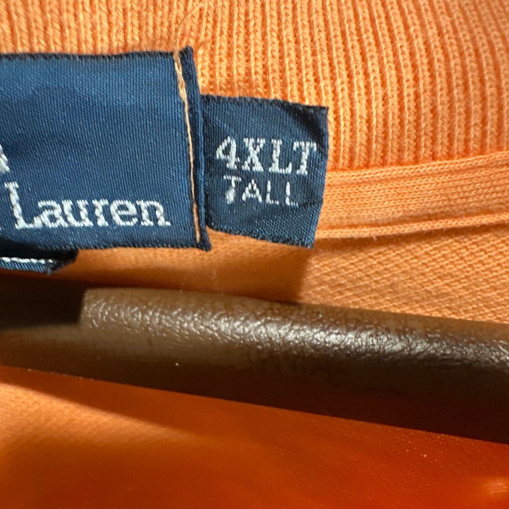 Polo Ralph Lauren Mens 4XLT Tall Orange Short Sleeve Golf Polo Shirt - Picture 5 of 8